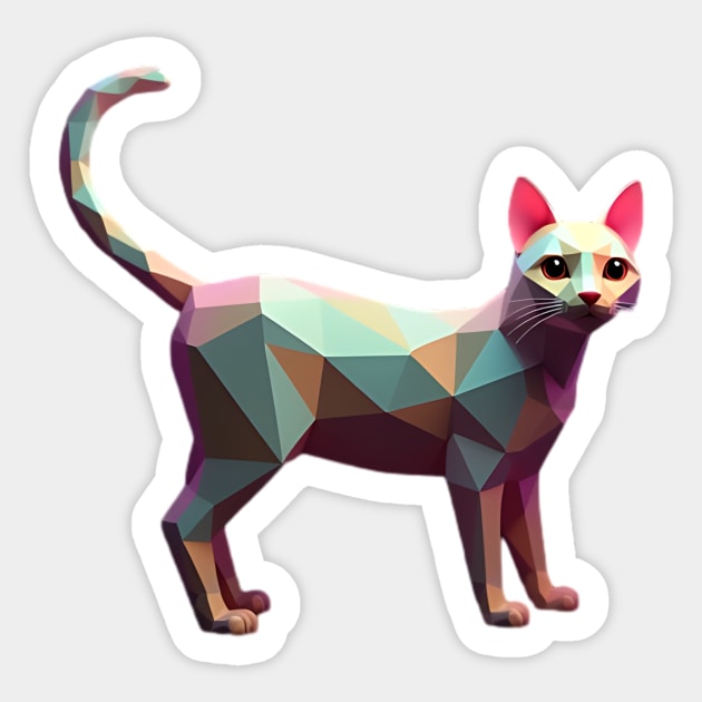 Geometric Cat Art Sticker by animegirlnft